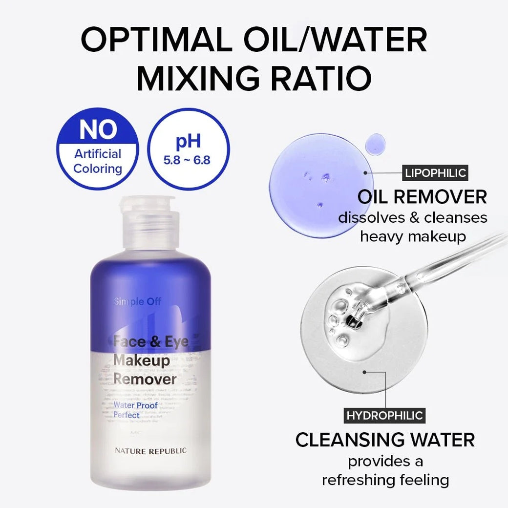 SIMPLE OFF FACE & EYE MAKEUP REMOVER WATER PROOF PERFECT SPECIAL SET (240ml)